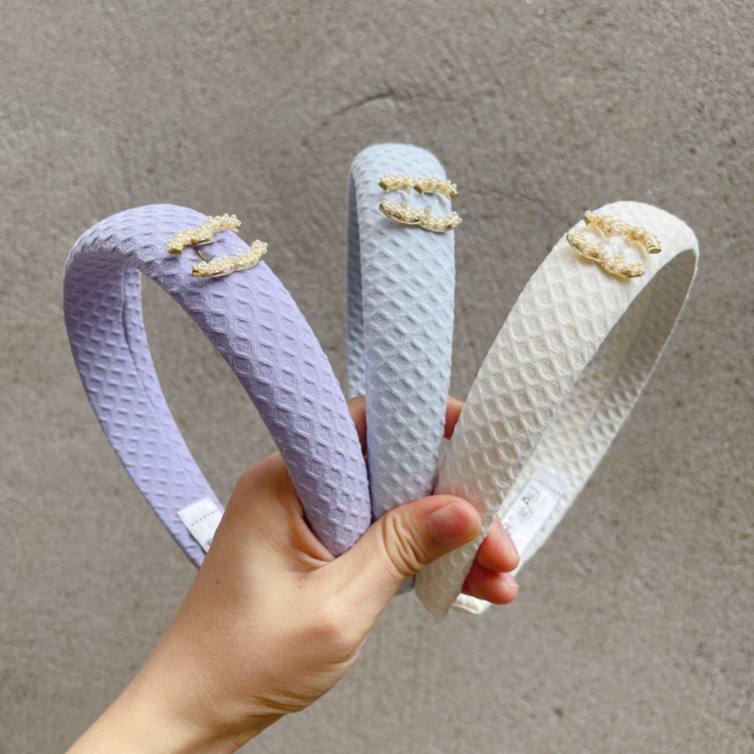 

Designer Womens Hair Hoop Waffle Fashion Sponge headband Girl Simple Versatile Color Block Hair Accessories Style Hairpin Popular Brand Gifts, Pink