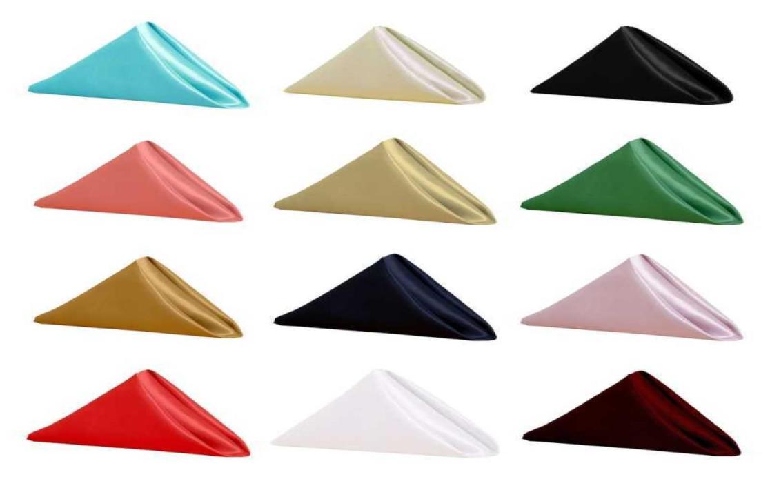 

Table Cloth 50cmx50cm Square Satin Table Napkins Soft Handkerchief Romantic Wedding Banquet Table Cloth Dinner Decoration Custom N2919088, Lake green