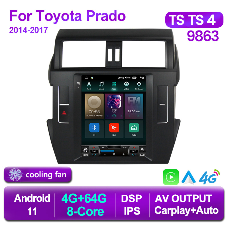 

Car dvd Radio Multimedia Video Player Android For Toyota Land Cruiser Prado 150 2013-2017 Tesla Style Navigation stereo GPS