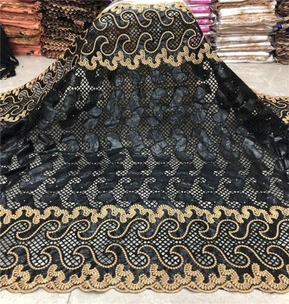 

African bazin riche fabric with brode Latest fashion embroidery bazin lace fabric with net lace 5 yards 4L060901 T2008104685990