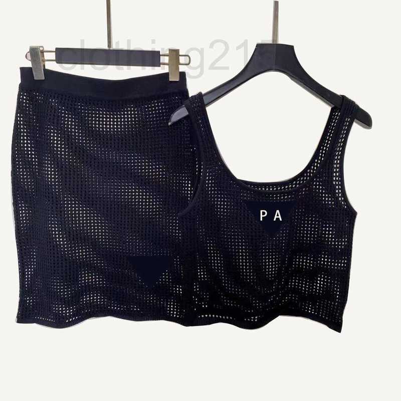 

Two Piece Dress Designer women's two piece dress Women Knitwear cardigan sweater designer clothing Lettered embroidery fashion Summer hollow