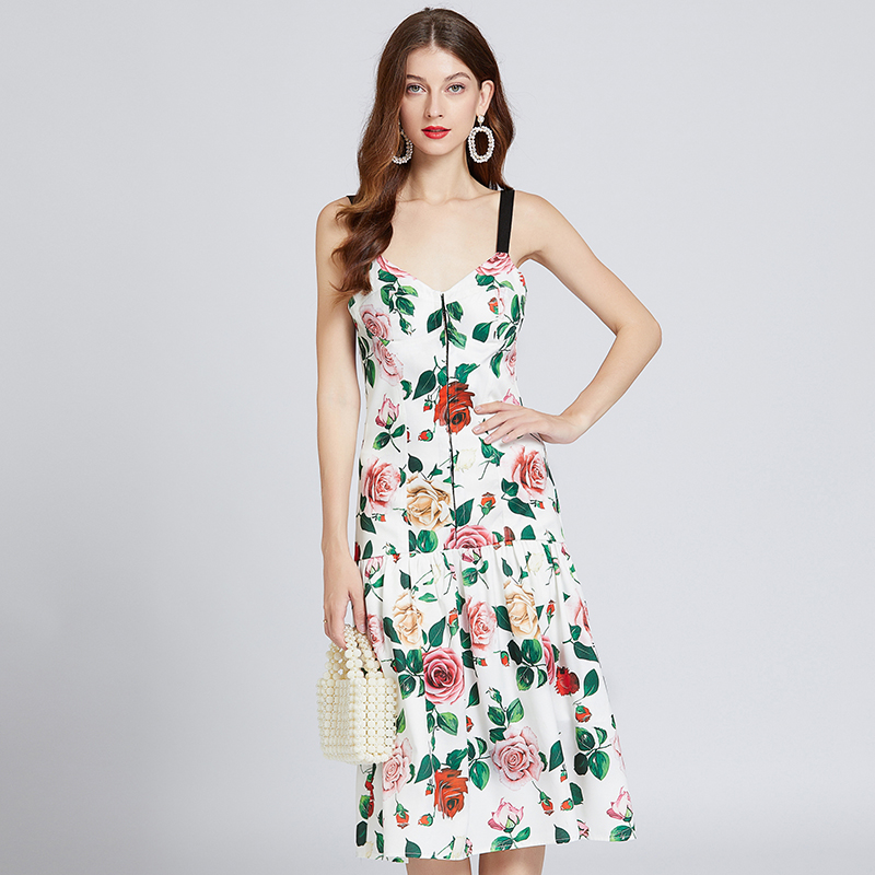 

2023 Sexy Slim Floral Black Dresses Summer Midi Robe Sleeveless Women Designer Casual Vacation Printed Beach Dress Suspender Strap Ladies Skinny Prom Party Frocks, 11
