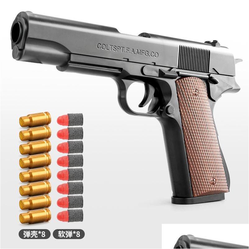 

Gun Toys M1911 Eva Soft Foam Darts Blaster Toy Pistol Manual Shooting Pink Launcher With Silencer For Children Kids Boys Birthday Dr Dhajf