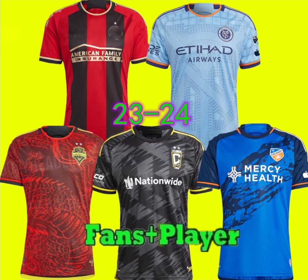 

2023 FC CINCINNATI NEW NYCFC soccer jerseys ATLANTA RED COLUMBUS BULLS CREW YEAR KEATON TALLES MAGNO city united 23 24 man football shirts home away SEATTLE SOUNDERS, Fan version