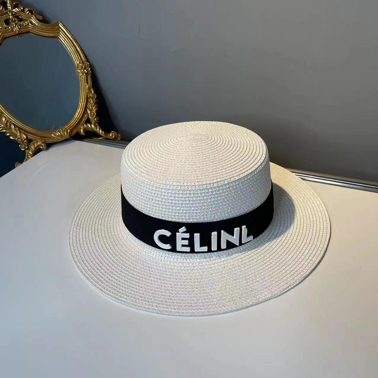 

Simple Sunshade Hats Fashionable Wide Brim Flat Caps British Style Straw Hat, 00