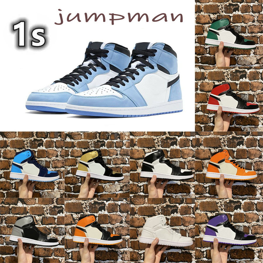 

University Blue 1 Og Basketball Shoes Jumpman 1S High Dark Mocha Unc Light Smoke Grey Hyper Chicago Patent Bred Royal Toe Men Women Trainers 36-47