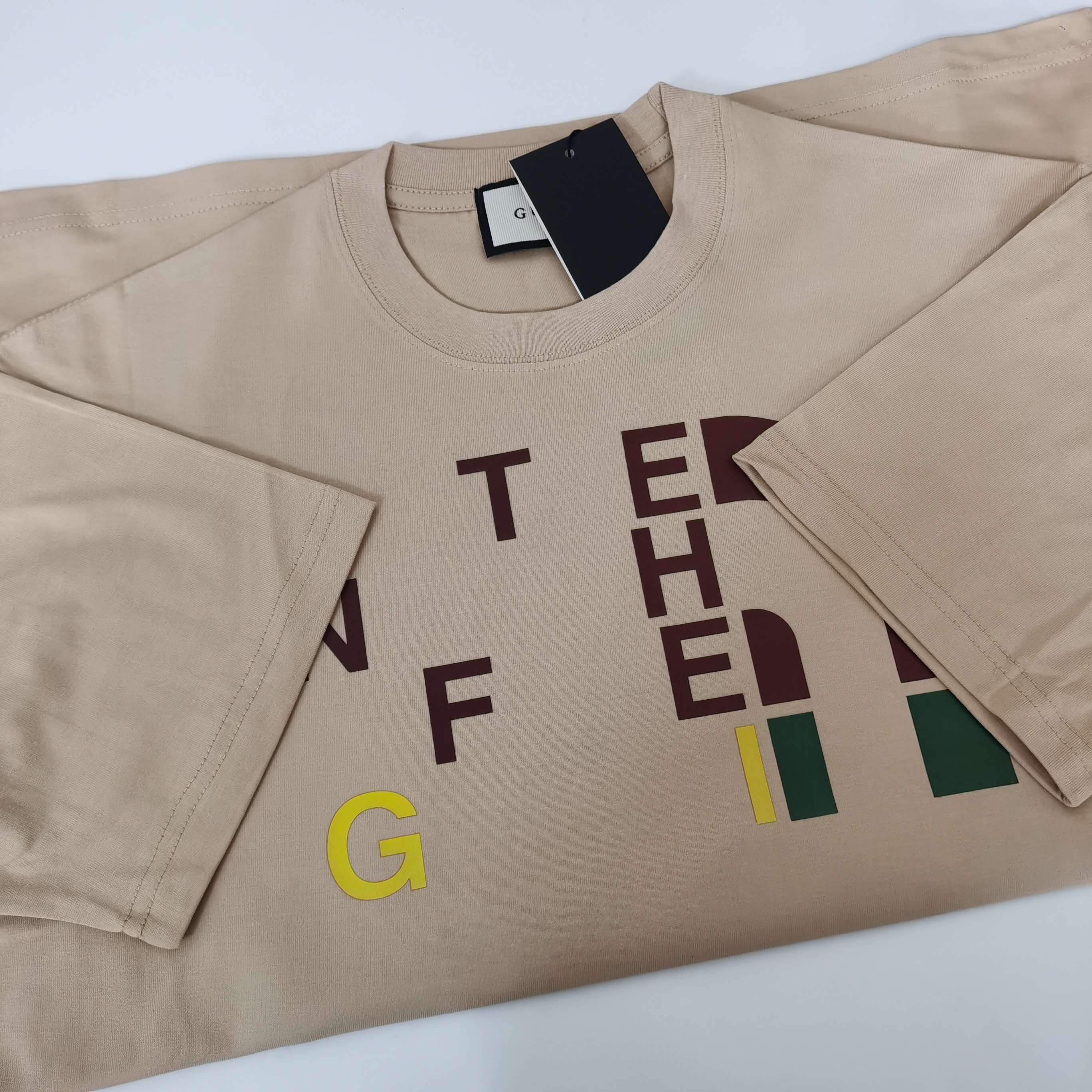 

2023 New Trend Fashion T Shirt G Graphic Excellent 100% Cotton Letter Print Casual Oversized Unisex novelty High treet Shirt Men womans Null Coach tee tops clothes, G u c c i