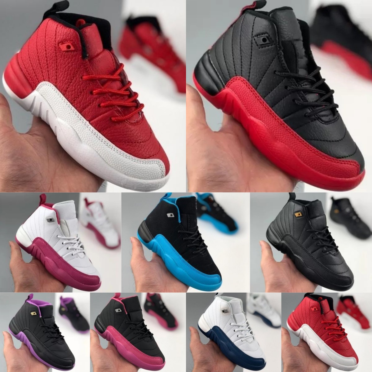 

Kids Shoes 12s 12 Basketball Sneakers Sport Toddler Designers XII Outdoor Youth Flu Game Boys Girls Children Runner Trainers Stealth Blue Baby Infants Shoe Size 28-35
