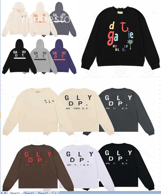 

Men' Hoodies Sweatshirts Hoodie Designer Galleryes Depts Gary Painted Graffiti Used Letters Printed Loose Casual Fashion Men Women, Custo00