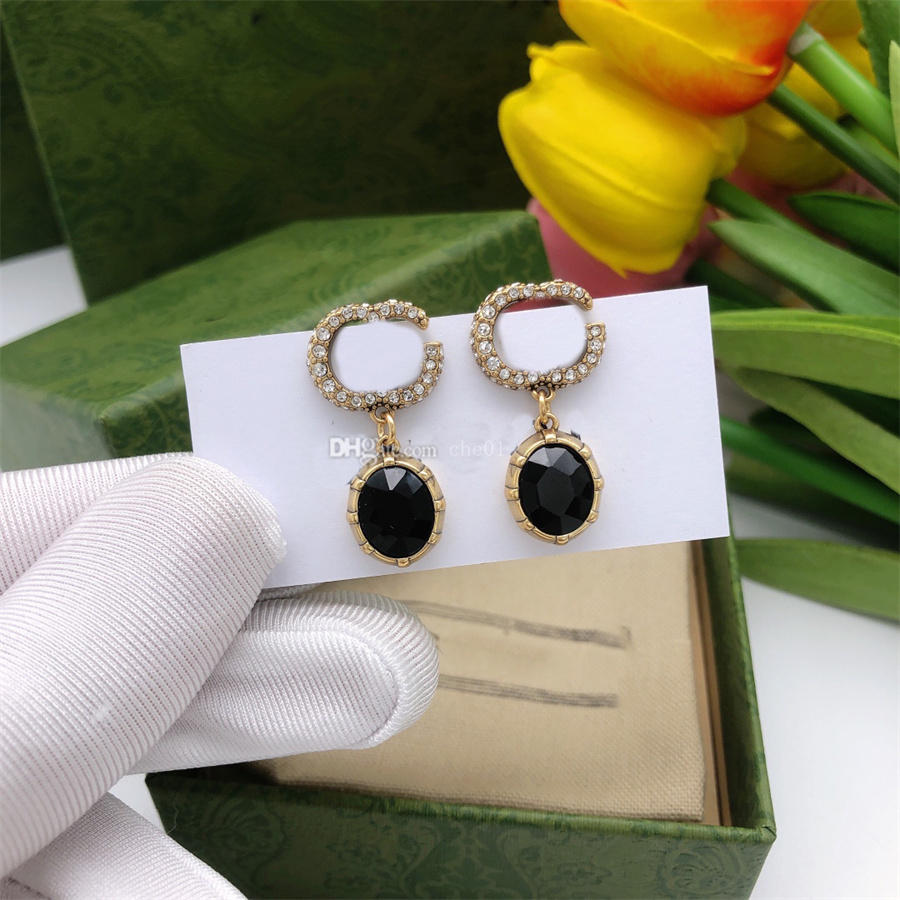 

Designer Earring Letter Double G Logo Stud Earing Luxury Women Fashion Hoop Jewelry Metal GGity Crystal Pearl Earring rh452