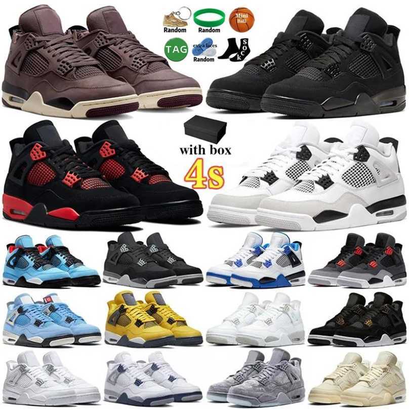 

Jumpman 4 4s retro mens basketball shoes university blue red thunder Military Black cat Midnight Navy A Ma Maniere Violet Ore white oreo Taupe Haze men women sneakers, #8