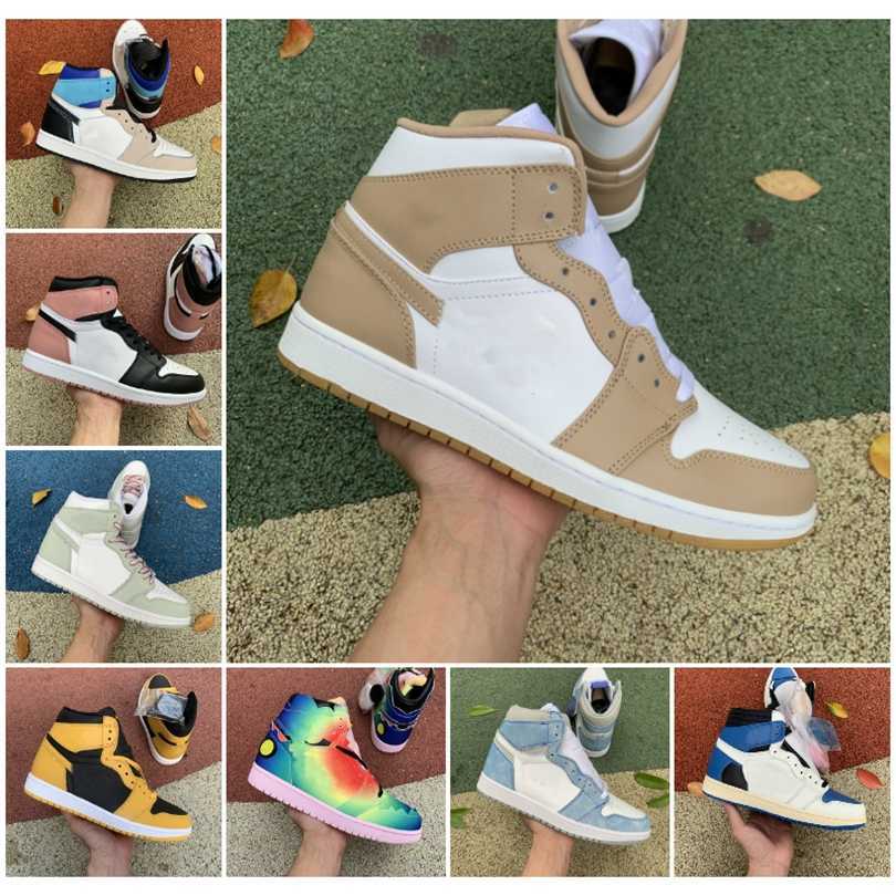 

2022 NEW Mens Basketball Shoes 1s University Blue Chicago Twist Dark Mocha Unt Patent Royal blue Jumpman 1 Bred Tan Gum Visionaire Men Women Sports Sneakers Trainers, J1s35