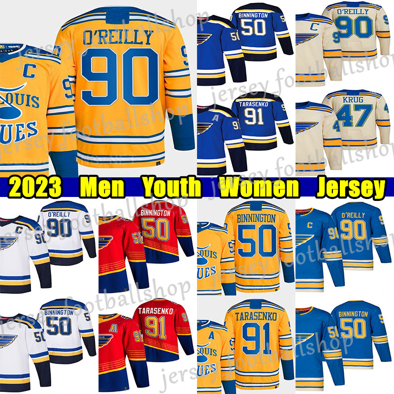 

#18 Robert Thomas Reverse Retro hockey jersey #50 Binnington #90 Ryan O'Reilly Brayden Schenn Colton Parayko Kyrou Wayne Gretzky Torey Krug Kyrou jerseys, White men