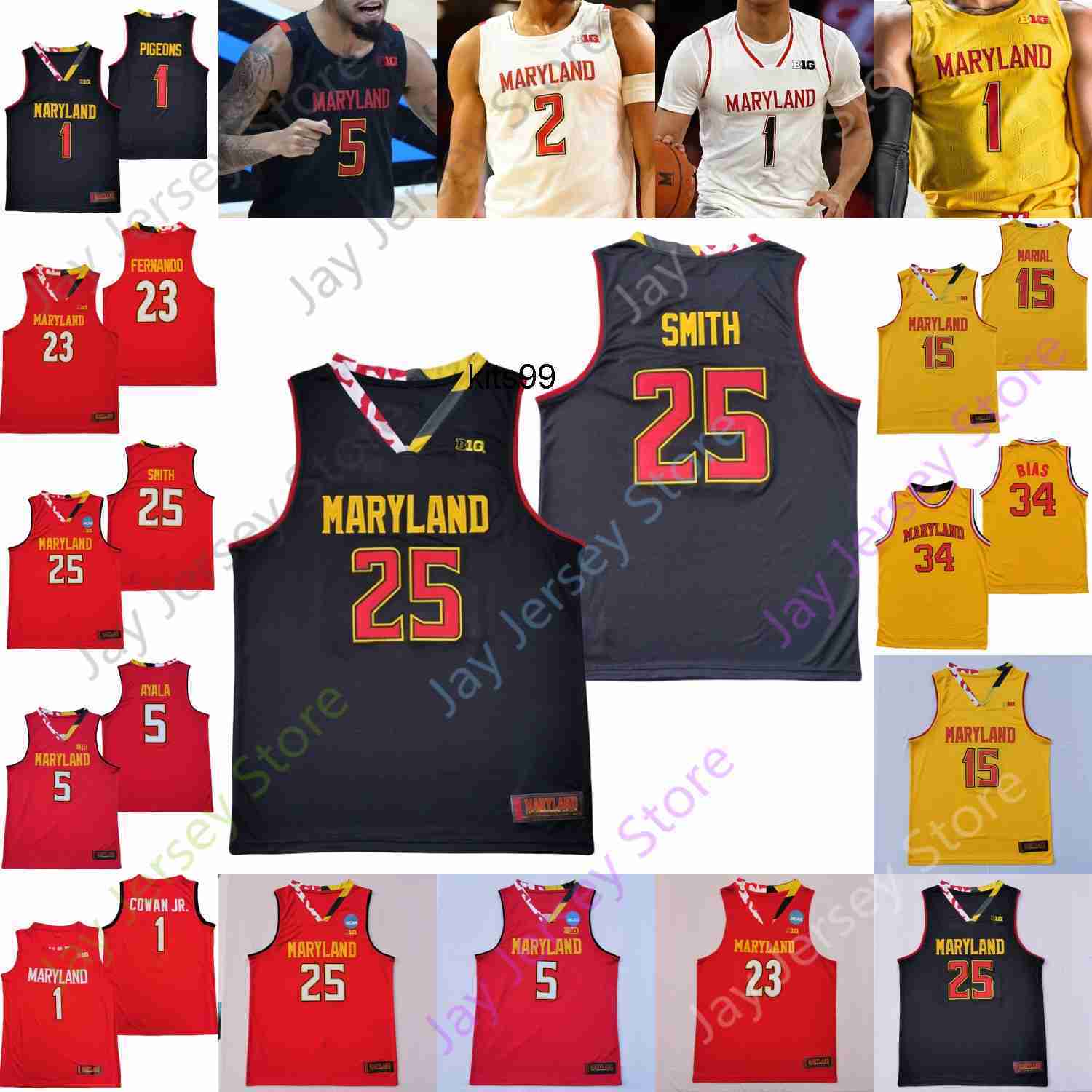 

Maryland Terrapins Stats Basketball Jersey NCAA College Eric Ayala Donta Scott Qudus Wahab Fatts Russell Julian Reese Ian Martinez Pavlo, Red 2019