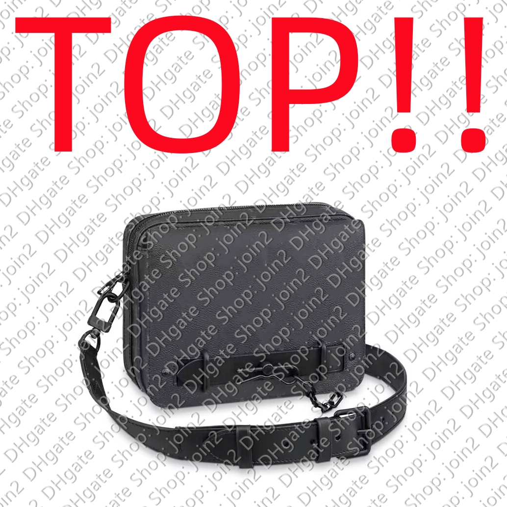 

TOP. M45585 STEAMER MESSENGER Bag Designer Handbag Purse Tote Duffle Mens Eclipse, Black with flowers
