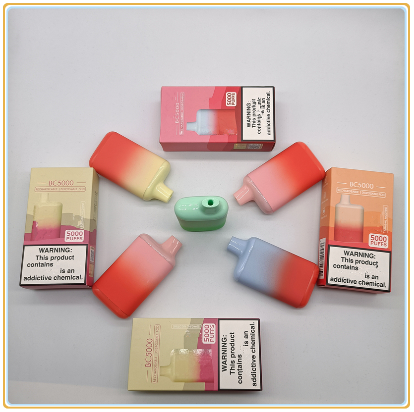 

BAR BC 5000 Puff Disposable E Cigarette Vape Pen 12ml Prefilled Cartridge Pod Device 650mAh rechargeable Battey