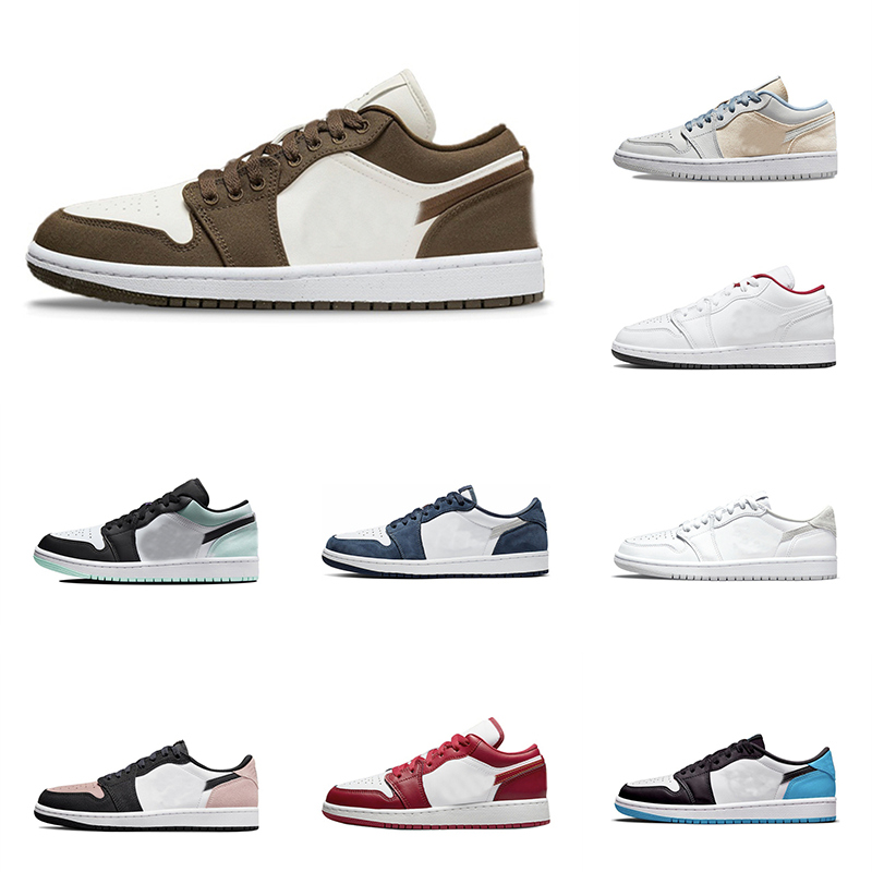 

2023 Jumpman 1 Low Basketball Shoes 1s Wolf Grey Carbon Fiber All-Star Arctic Punch Black Toe Fragment Reverse Mocha UNC Grey Camo Mens Trainers Women Sneakers s004, 14