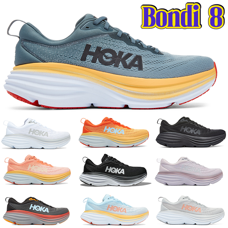 

New Hoka One One Bondi 8 Running Shoes womens Hokas sneakers sneaker Triple black White Goblin Blue Lilac Amber Yellow Designer Men women Sports Trainers, #3- harbor mist lunar rock