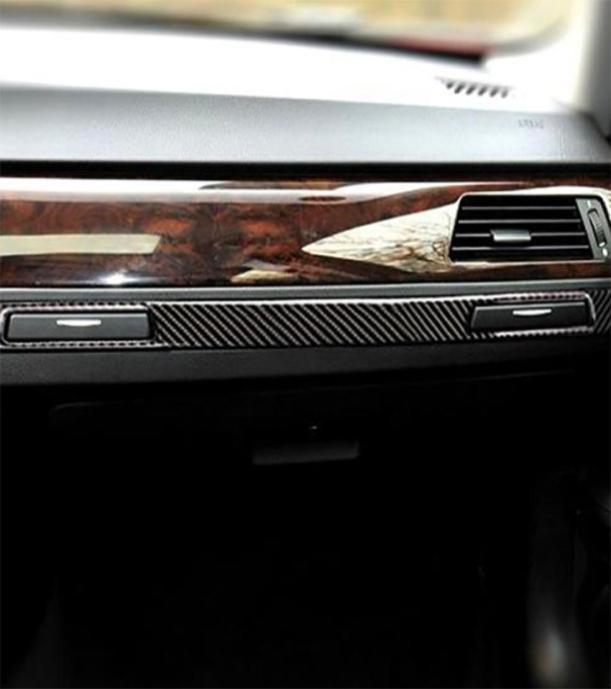 

Carbon Fiber Auto Center Control Copilot Water Cup Holder Panel Cover Sticker Trim For BMW E90 E92 E93 Car Interior Accessories9796755
