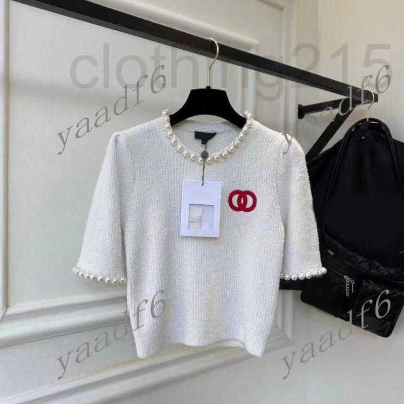 

Women' Knits & Tees Designer Autumn 2022 Fashion women' sweater womens Sweaters high-end comfortable luxury pearl design with cashmere wool leisure LFWD, White