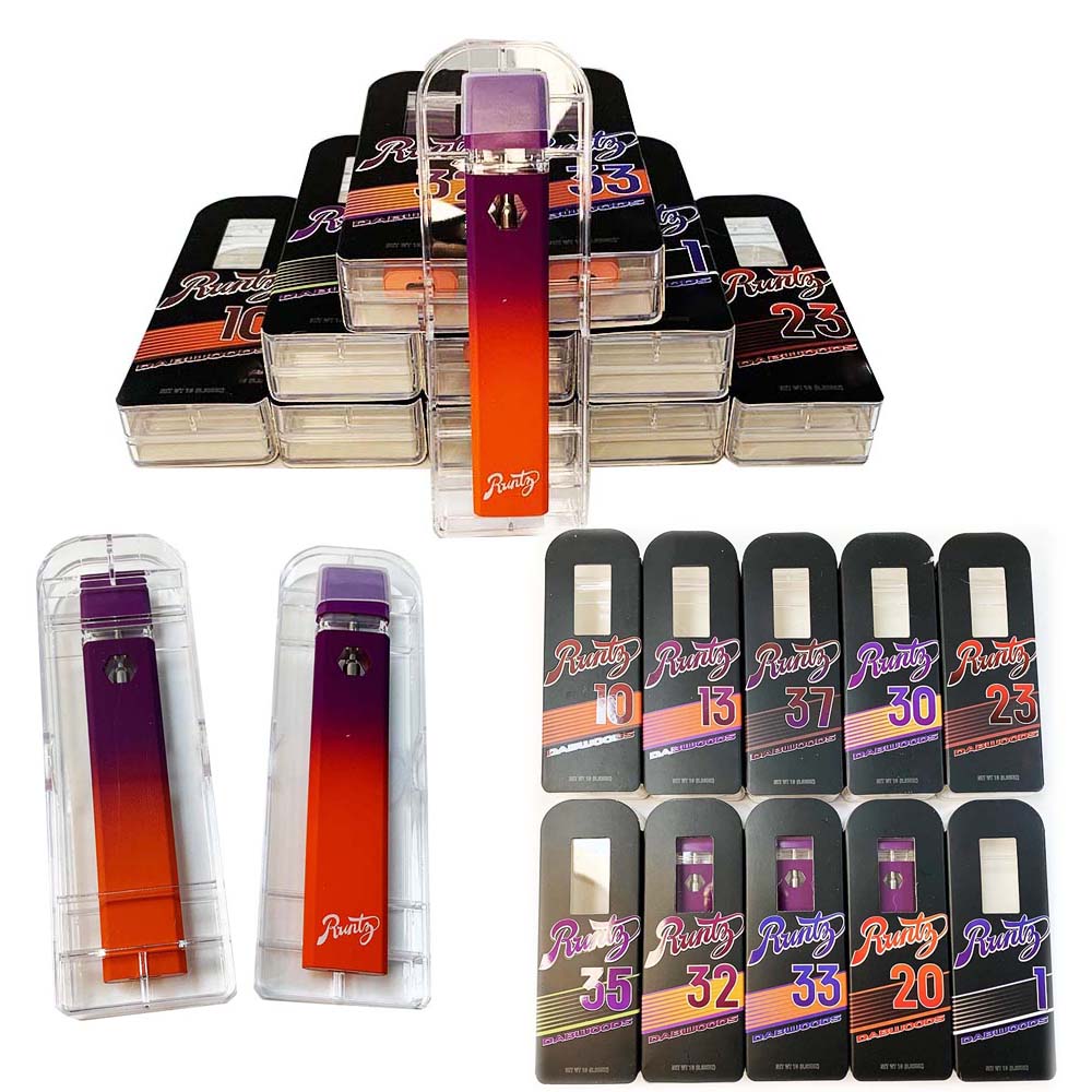 

Dabwoods X Runty Empty Disposable Vape Pens 1.0ml 280mAh E- cigarettes Rechargeable Battery thick oil pod with packaging 10 flavors