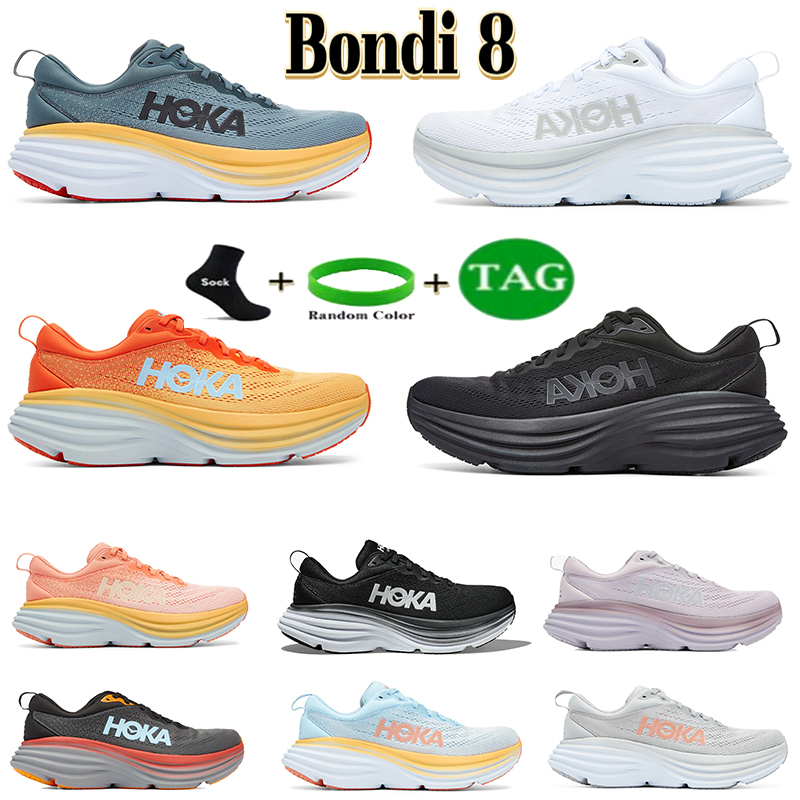 

New Hoka Bondi 8 Running Shoes womens Hokas One One sneakers sneaker Triple black White Goblin Blue Lilac Amber Yellow Designer Men women Sports Trainers, #11- anthracite castlerock