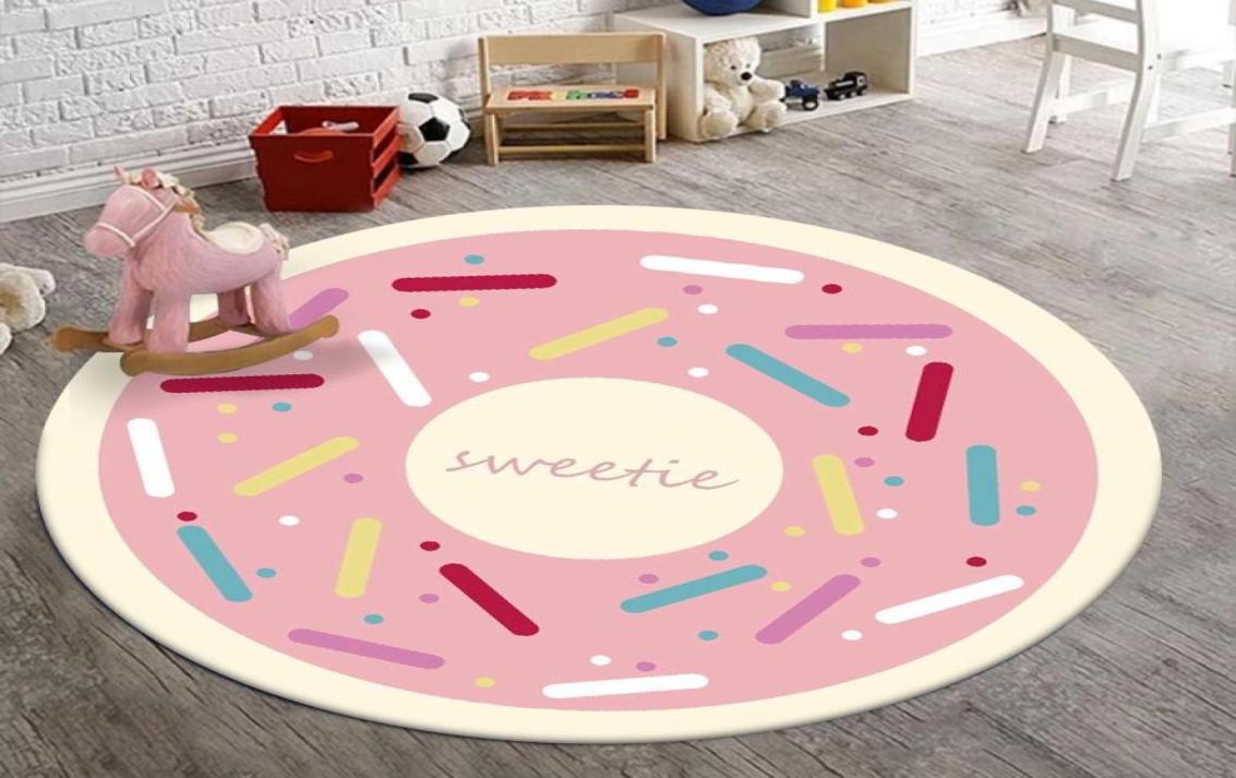 

Carpets Cartoon Donuts Children Nonslip Round Rugs Floor Mats Bedroom Living Room Home DecorationCarpets5393531, White