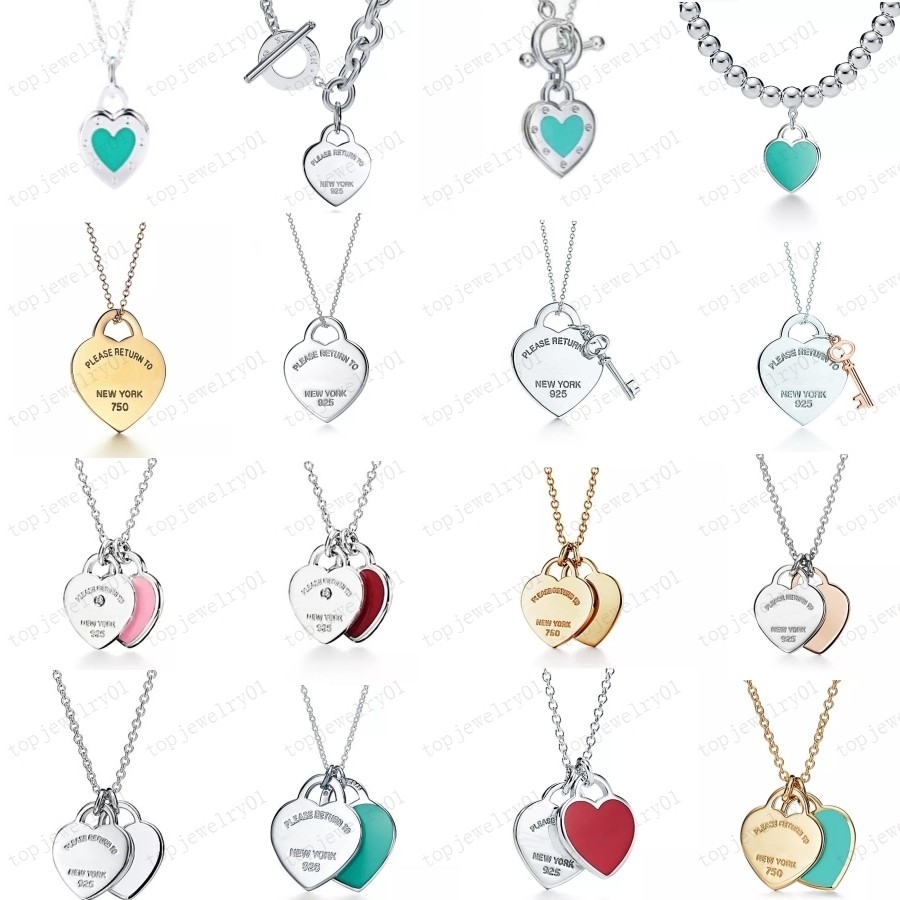 

Designer womens LOVE Heart Necklaces Men's 925 silver Pendant Necklace Luxury jewelry the neck gift for girlfriend accessories wholesale with box