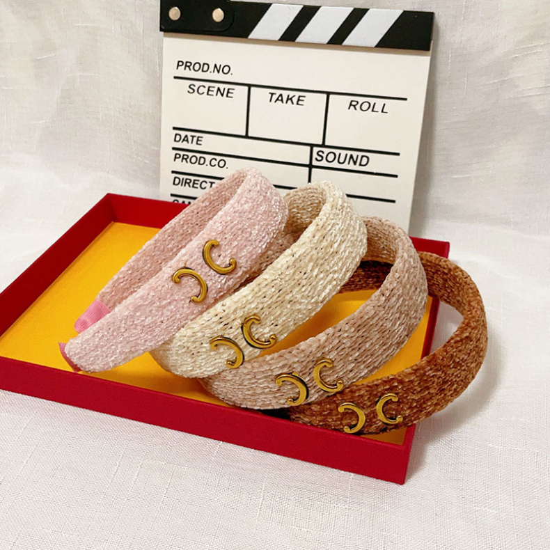 

Luxury Designer Headbands Womens Multicolor Brand French plush fabricHeadband Fashion Vintage Versatile Hair Bands Headwraps for Hair Accessories Gifts, Gray