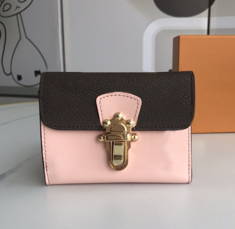 

Fashion designer wallets luxury short purse women clutch bags Highs quality monograms coin purses ladies card holder with original box dust bag, 61911#monogrames
