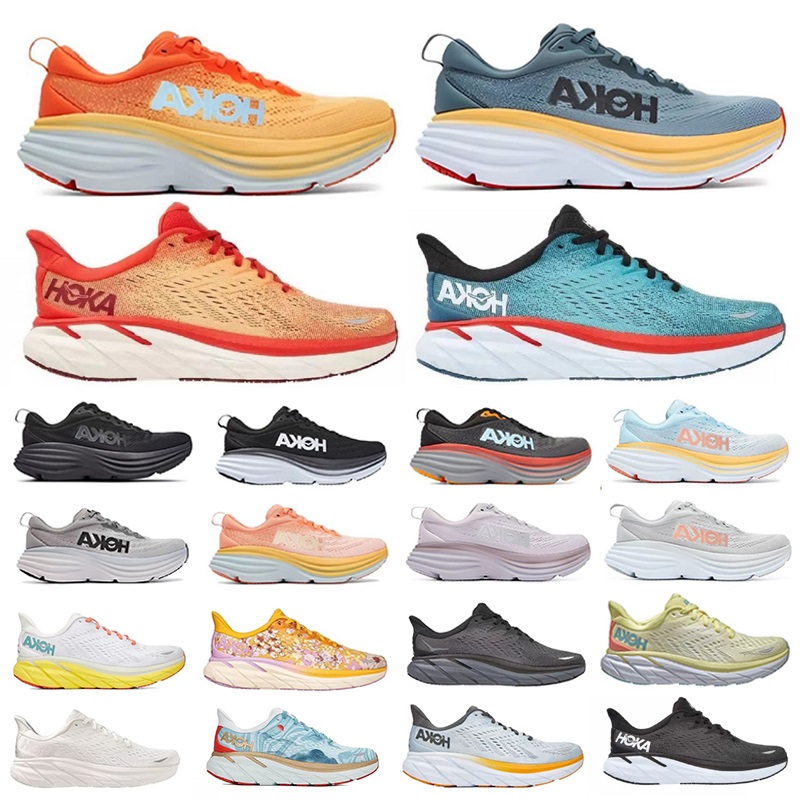 

Hoka One Bondi Designer Mens Running Shoes Clifton 8 Sneaker Black White Orange Amber Yellow Goblin Blue Women Men Trainers Sports Sneakers Shoes 36-45, Color#15