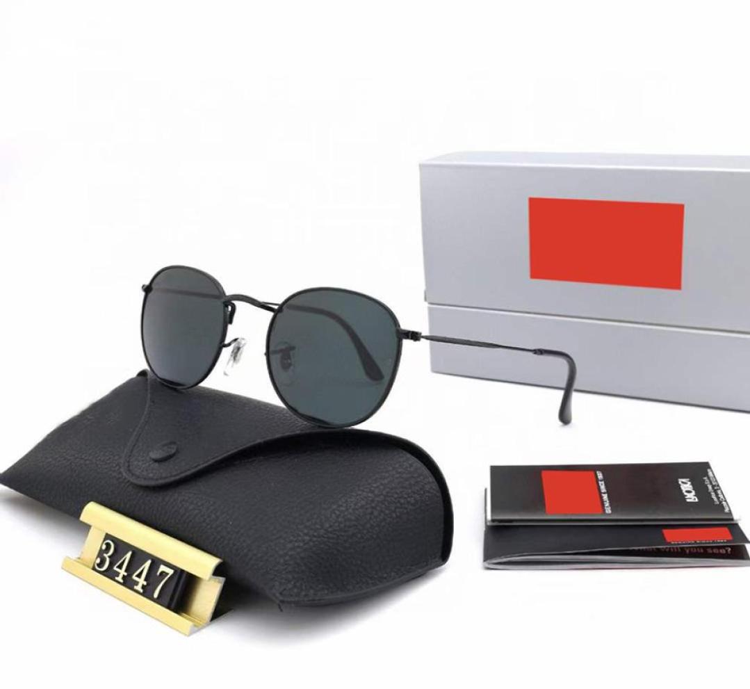 

3447N Round Metal Style Mirror Ray Sunglasses Men Women Vintage Retro Brand Design Ban Sun Glasses Oculos De Sol Size 50mm1767193