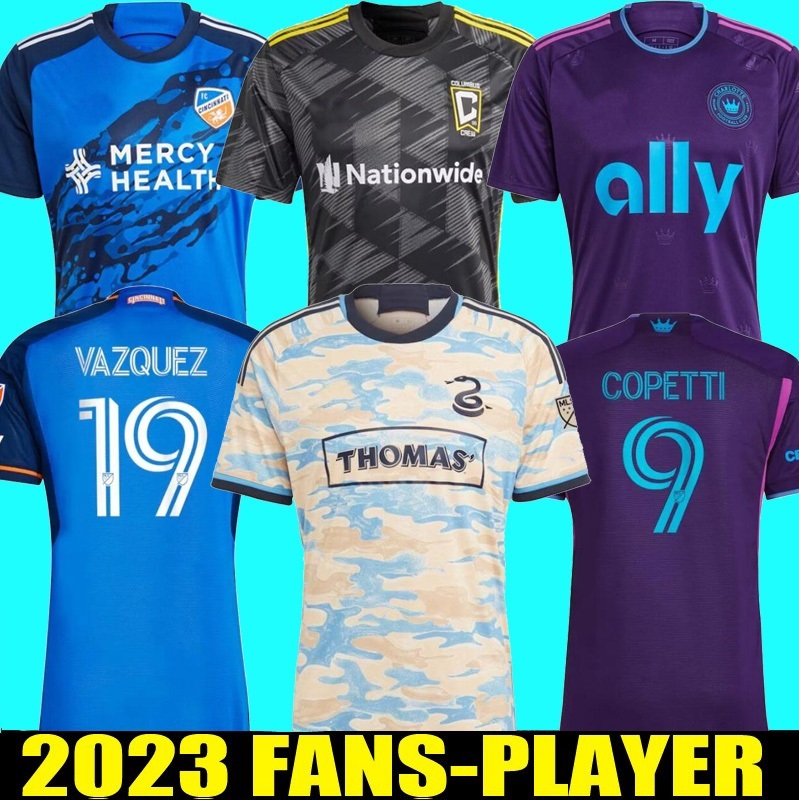 

2023 FC Cincinnati Charlotte soccer jerseys 23 24 Columbus Philadelphia Union Crew home away football shirt SIZE -XXL fans player version