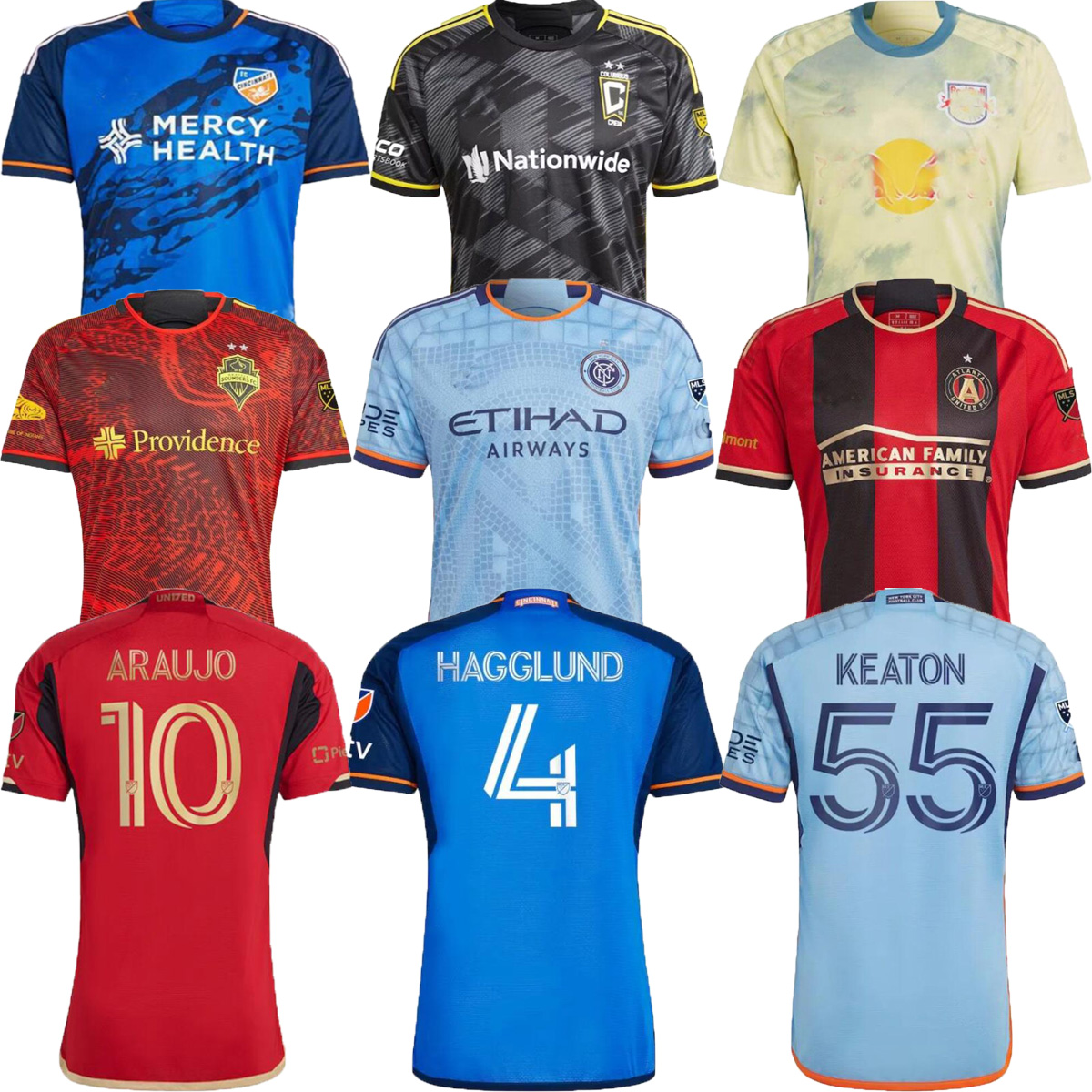 

2023 FC CINCINNATI soccer jerseys ATLANTA RED COLUMBUS BULLS CREW YEAR KEATON TALLES MAGNO city united 23 24 NEW NYCFC football shirts home away SEATTLE SOUNDERS, 22/23