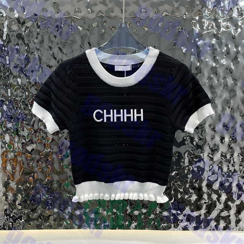 

Women' Knits & Tees Designer Knitted T Shirt Textile Letter Sweater For Women Sexy Hollow Tops Short Sleeve Sweatshirt 6ZH1, Please contact me real pictures