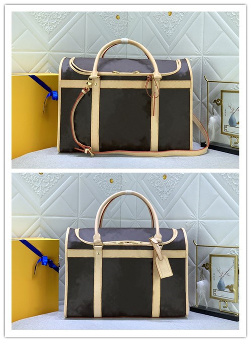 

Designer Luxury M45662 M42024 Sac Shan 40 Old dog carry case Duffle Bag Brown Boston Bag Canvas