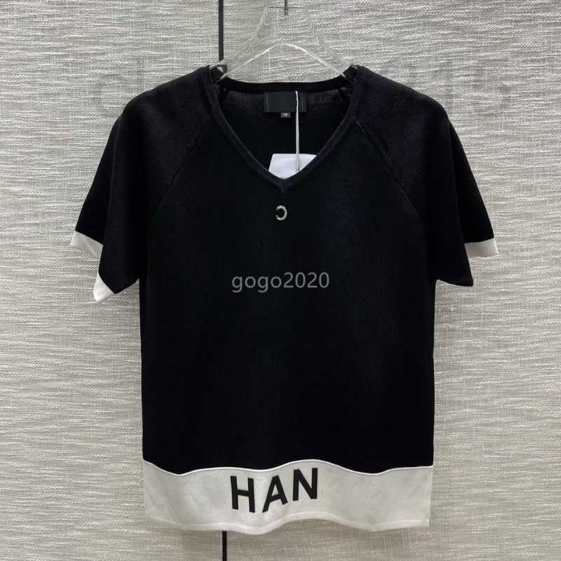 

Women' T-Shirt Designer 2023 SS Viscose Tee Knits Tops With Letter Pattern Milan Runway Crop Top T-shirt Clothing High End Custom W8AO, Customize