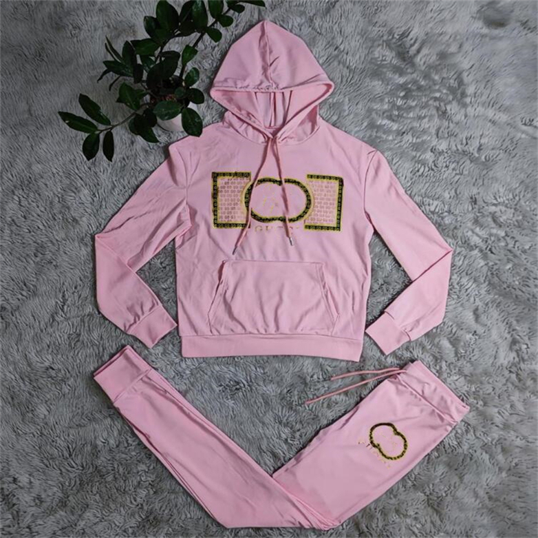 

NEW Women's Tracksuits Casual fashion Luxury Suit 2 Piece Set designer Tracksuit GGJ2767, Pink