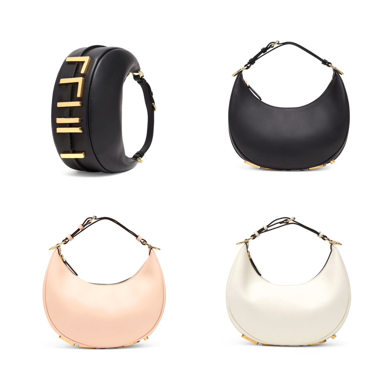 

Fend graphy small Luxury half moon bag women's mens travel tote Genuine Leather Purses hobo Designers Adjustable shoulder straps clutch Handbags crossBod pochette, Blue