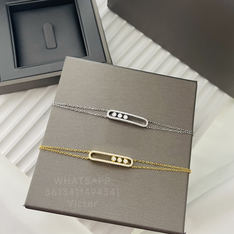 

MESKA MOVE CLASSIQUE designer Bracelet Anklet for woman diamond Gold plated 18K 925 silver official reproductions Will not fade anniversary gift 004