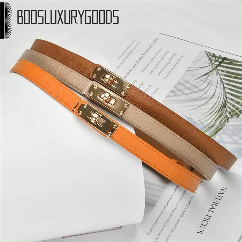

Popular Women's Leather Thin Belts Fashion Decorative Belt Kellys Dresses Small Suits Formal Must-Have Multiple Colors308O, With logo
