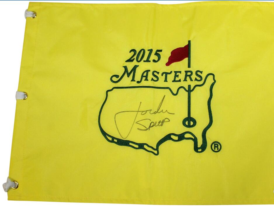 

SPIETH Autographed Signed signatured auto Collectable MASTERS Open golf pin flag
