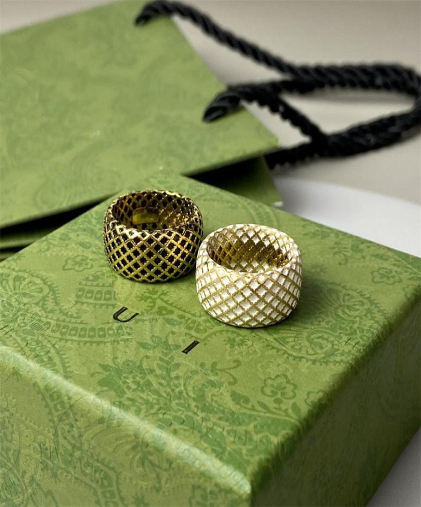 

G Rings Two Colors Luxurys Designer Womens Mens Ring Enamel Jewelry Anniversary Bridal Wedding Jewelry High Quality Mens Wedding R8265600