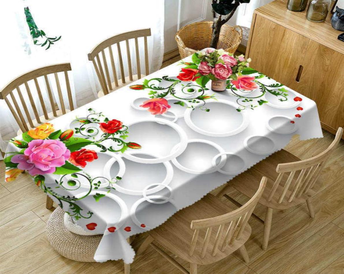 

Table Cloth Fashion 3D Yellow Geometric Circular Pattern Waterproof Tablecloth Dinner Decor Home Coffee Table Rectangular Nappe De6065103