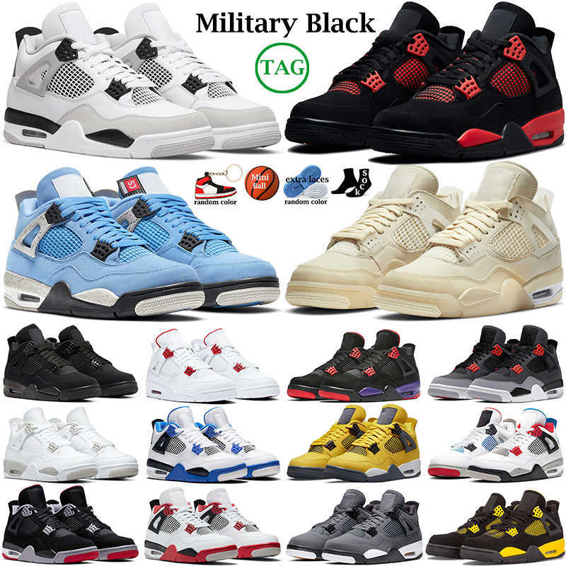 

4 basketball shoes for men women Air Jorden 4s Retro Military Black Cat Sail Red Thunder White Oreo Cactus Jack Blue University Infrared Cool Grey mens, 25 40-47