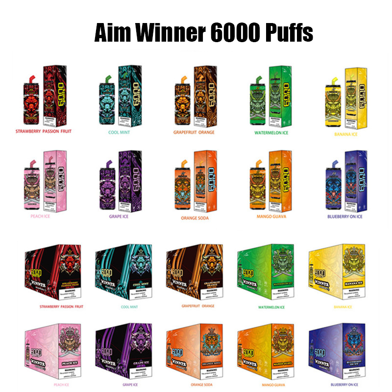 

AIVONO Aim Winner 6000 Puffs Disposable E Cigarettes 0% 2% 5% 15 ML Pod Tank 600 Mah Battery 10 Flavors Rechargeable Vapes Pen