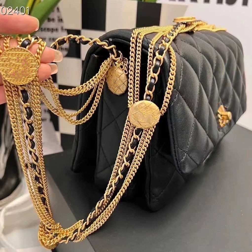 

Brand Designer bags Handbag Shoulder Crossbody Bag Tote 2023 New Gold Coin Chain Sheepskin or Velvet Rhombus Single Women's Pop Bags Wholesale Factory Direct Sale, Sheepskin pink chip version