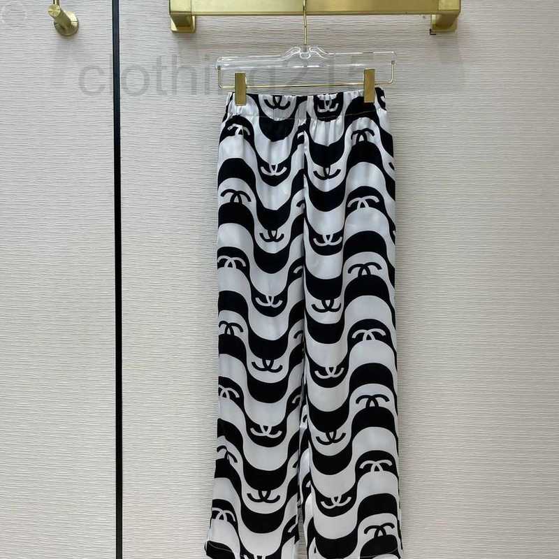 

Women's Pants fashion high quality women's pants loose and comfortable wide legs back printing spiral simple outdoor leisure simples breathable, Black