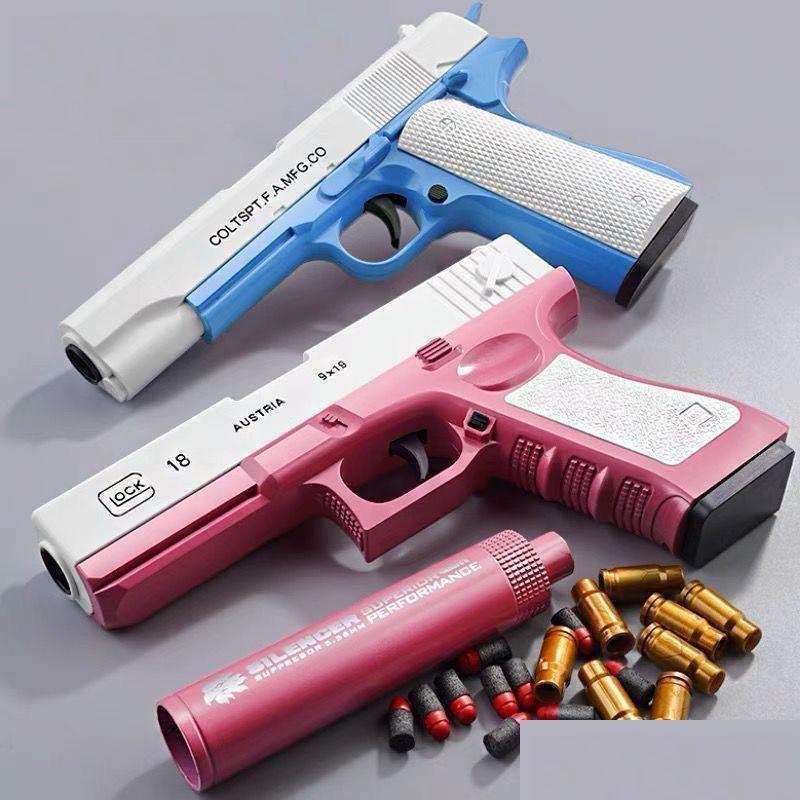 

Gun Toys Pistol Manual Eva Soft Foam Dart Shell Ejection Blaster Toy Firing With Silencer For Children Kid Adt Cs Fighting Boys Birt Dhvns