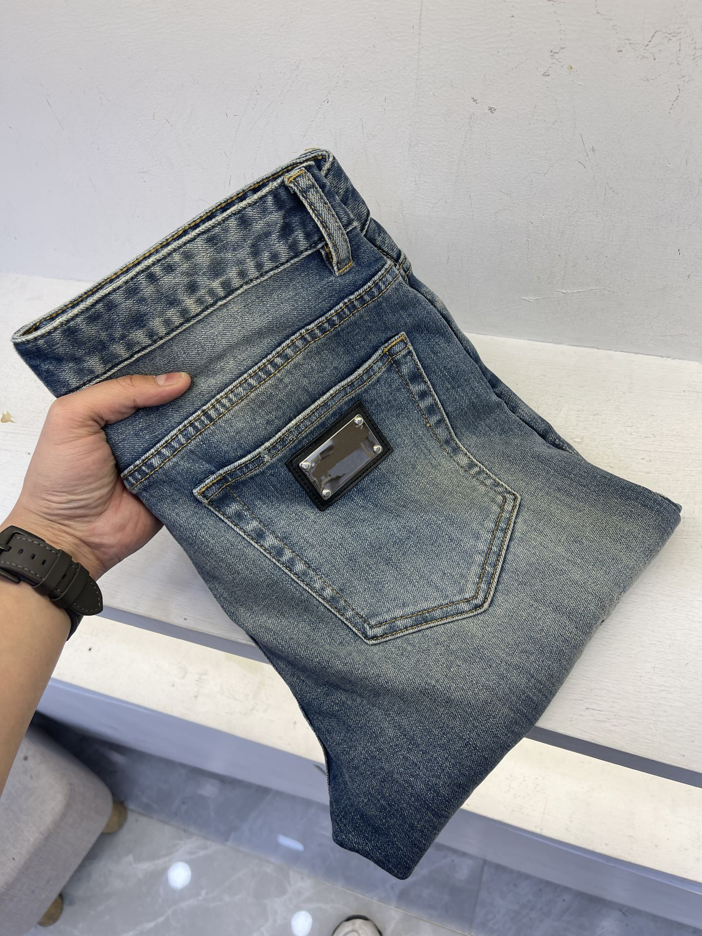 

Men's Jeans Top Designer Men's Jeans Outdoor Casual Pants Elastic Material Tight Denim Men's Pants Luxury Large Pants